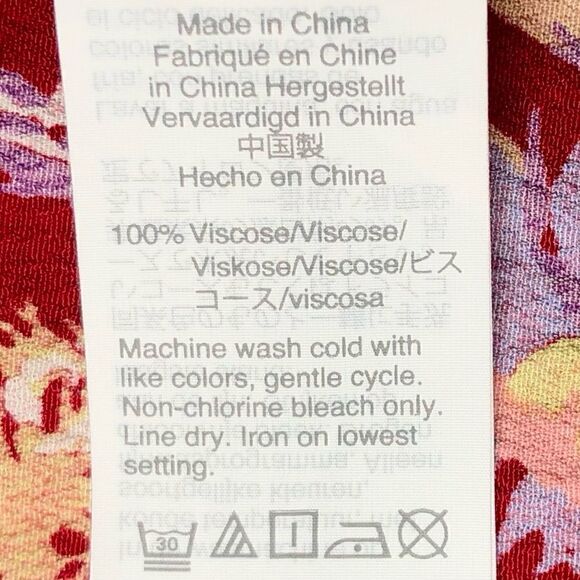 Madewell Novel Mini Dress in Bird of Paradise in Burgundy/Pink/Gold Women’s M - Picture 9 of 9